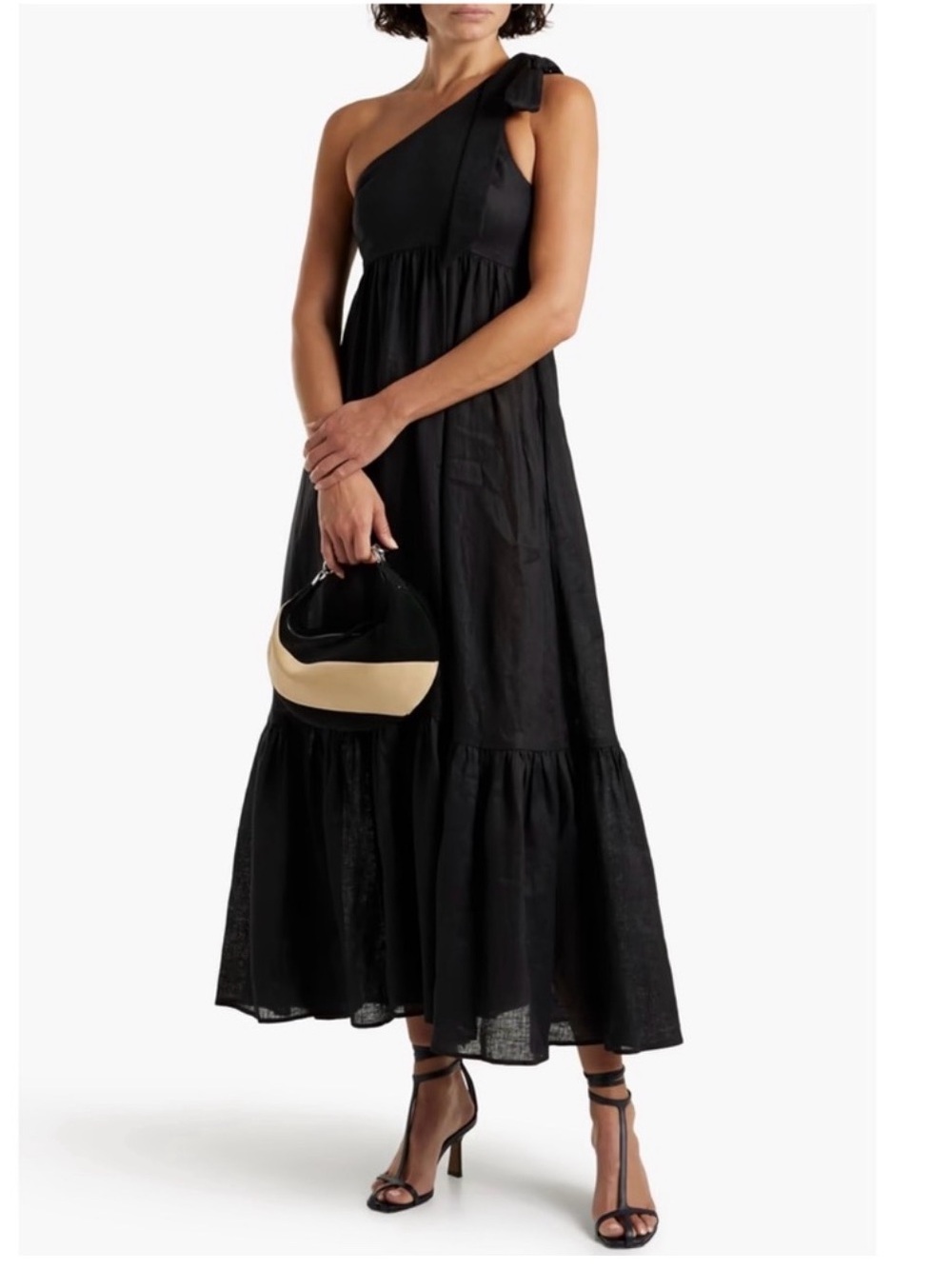 ZIMMERMANN Empire One-Shoulder Linen Dress | Size AU1 / US6